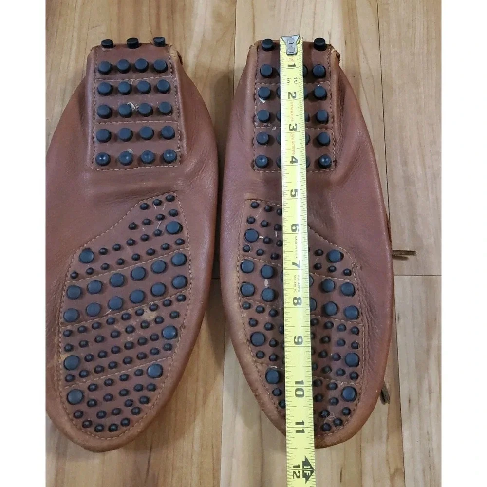 Minnetonka Mens Brown Leather Driving Moccasins Loafers Shoes Size 10.5 READ